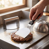 3 Pieces Spatula Set with Burger Press Flat Top Burger Press with Spatula Griddle Accessories Set Professional Barbecue Tools