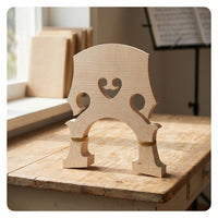 Double Bass Bridge Carved Upright Bass Bridge Instrument Unfinished Arched for Luthiers