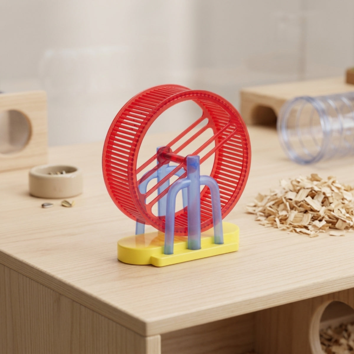 Electric Simulation Pet Toy Slatted Exercise Wheel Blue Stand