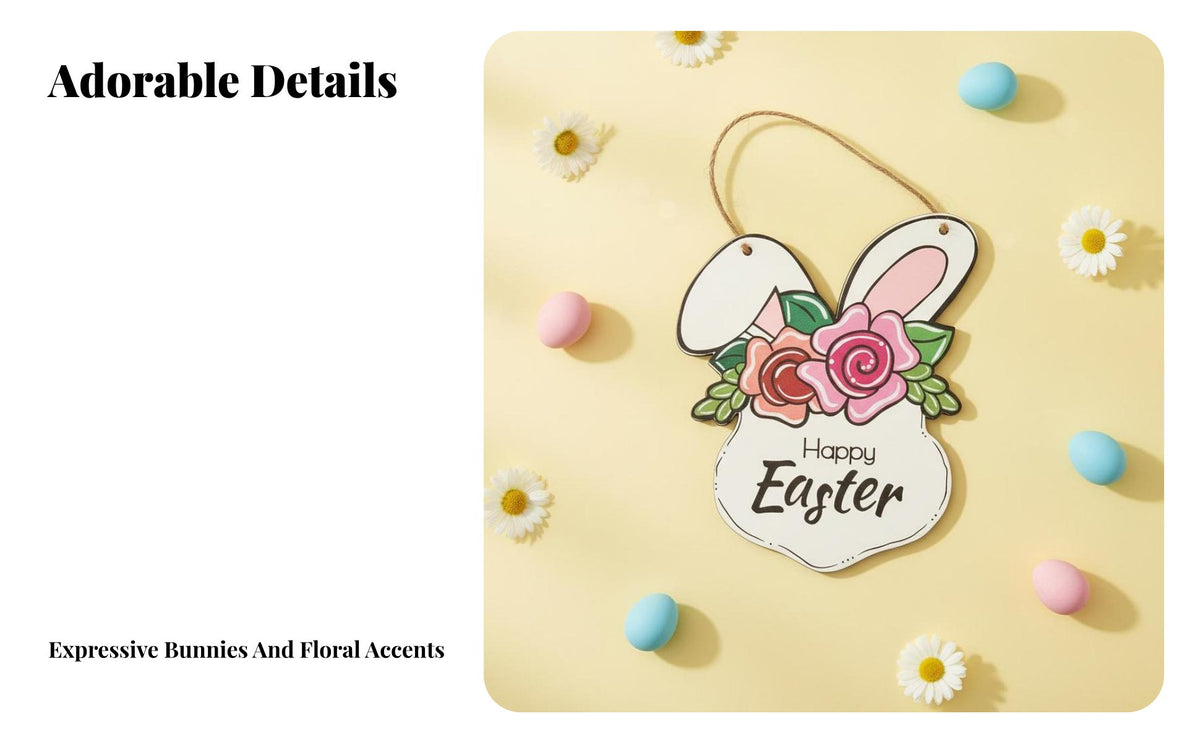 Wooden Easter Bunny Figurine Pastoral Theme Wooden Bunny Statue Vintage Vintage-Look Rustic Hare Table Decor for Mantel, Shelf, Party