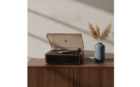 Wood-Grain CD Player with Speakers Retro CD Player with Bluetooth Compact Small for Audiophiles, Home, Bedroom, Office