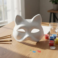 Paintable Cat Mask Lightweight Blank Cat Mask Reusable for Halloween, Festivals