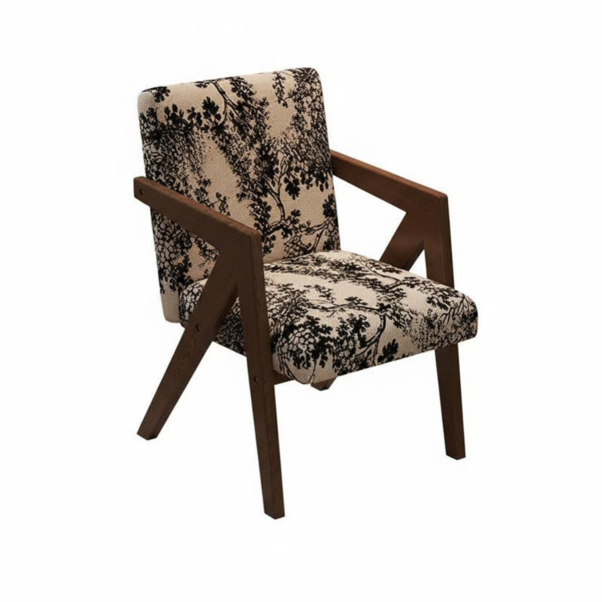durable Wood Frame Single study Armchair mid-centurymid-century-era Modern Design V-Leg Cane Chair Ergonomic Lounge Seat Sturdy Construction for Readers, Adults, Homeowners, Study Room, Bedroom, Home Office