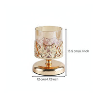 2 Pieces European Design Metal Glass Candlestick Holder Romantic Table Centerpiece Luxury Finish for Wedding