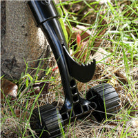 Stand-up Design Crack Weeder with Wheels Sturdy Metal Blade Rolling Plant Puller Easy to Use Crevice Weeding Tool Lightweight for Seniors, Patios, Driveways, Sidewalks, Decks