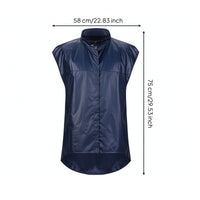 Water-Resistant Oxford Cloth Rain Vest Easy to Clean Sleeveless Raincoat Outerwear for Spraying