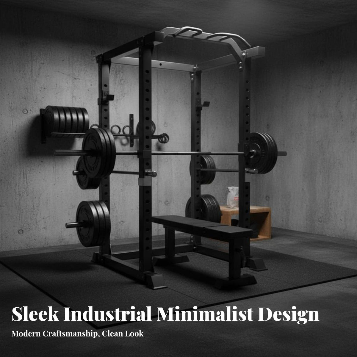 Power Cage with Pulley System Full-Body Workout Complete Squat Cage Adjustable Complete Home Gym Rack for Fitness Enthusiasts, Bodybuilders
