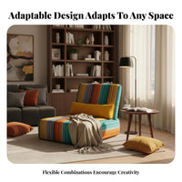 Adjustable Headrest Striped sectional Sofa Latex Filling Sectional Couch High-Resilience Foam Living Room Furniture Breathable Fabric for Families, Homeowners, Adults, Villas, Large Houses, recreation Area, Office
