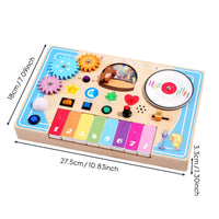 Wooden Piano Busy Board Motor Skills Kids Busy Board Toy Rounded Edges Educational Wall Toy for Home