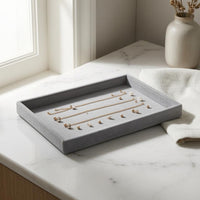 Velvet Jewelry Tray Textured Surface Rectangular Jewelry Tray Accessory Storage Gray Scratch Protection