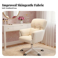 Plush Comfort plush Vanity Chair Curved Backrest plush Vanity Seat Stylish Design Seating Furniture dense Foam padding for Girls, Students, Home Workers, Makeup Area, Bedroom, changing area, Small Spaces
