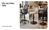 Foam Sleeves Adjustable Footrest Loop Black Mounting Hub Bar Stool Foot Loop for Office Chairs