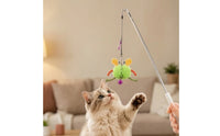 Cat Teaser Rod with Crustacean Lure Interactive Retractable Feline Teaser Rod Toy Detachable for Cats