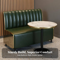 Long-Lasting Construction Cafe Table and Chair Set Easy to Clean Upholstery Faux Leather Booth Sofa Solid Wood Frame Channel Back Restaurant Banquette High-Density Foam Cushioning for Bar Managers, Interior Designers, Lounge