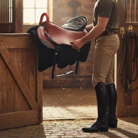 Leather Saddle Padded Doubleequestrian Saddle Balanced for Equestrians