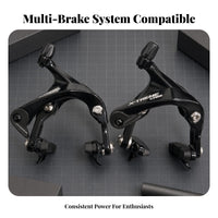 2 Pieces Ribbed Contact Area Surface Dual Arm Brake Caliper Metal Cycle Brake Caliper Black