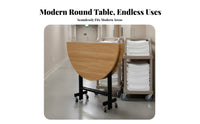 Foldable Round Dining Table Easy Storage Round Folding Table High Capacity Event Furniture for Caterers, Restaurant Owners, Banquets, Wedding, Parties