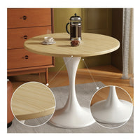 Round Pedestal Table Sculptural Single-Pedestal Table Modern for Living Room, Office, Balcony