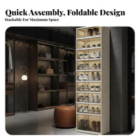 Dustproof Clear Shoe Storage Box Dust-Proof Foldable Shoe Cabinet Easy Assembly Installation-Effortless for Sneakerheads, Apartment Dwellers, Families, Entryway, Hallway, Bedroom, Living Room