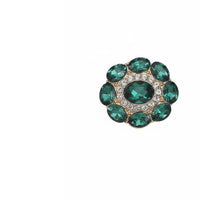 Metal Base Rhinestone Flower Buttons Elegant Design Rhinestone Flower Button Sparkling Crystal Coat Button Sturdy and Long-Lasting for Seamstresses