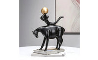 Horse Sculpture with Sphere Modern Figurine Abstract for Entryway, Bookshelf
