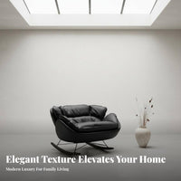 all-season Use Modern Rocking Chair Interchangeable pad Upholstered Highspine rocking seat Ergonomic Design Indoor Seating Sturdy Frame for homeowners, Book Lovers, New Parents, Living Room, Balcony, Bedroom, literary reading corner
