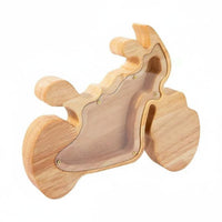Natural Wood Wooden House Piggy Bank Great Gift Decorative Wooden Currency Bank Large Capacity Transparent Currency Box for Nursery, Desktop