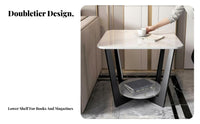 Light Luxury visual appeal curved-based Side Table Minimalist and design Household Furniture Space-Saving flexible for Apartment Dwellers, residents, Students, Living Room, Balcony, Small areas, Home Office