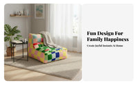 Creative Design checkered Block Armchair Comfortable Seating Lounge Chair Deep Seat Home Furnishing dense Foam Filling for Apartment Dwellers, Students, Young Adults, Living Room, Bedroom, Study