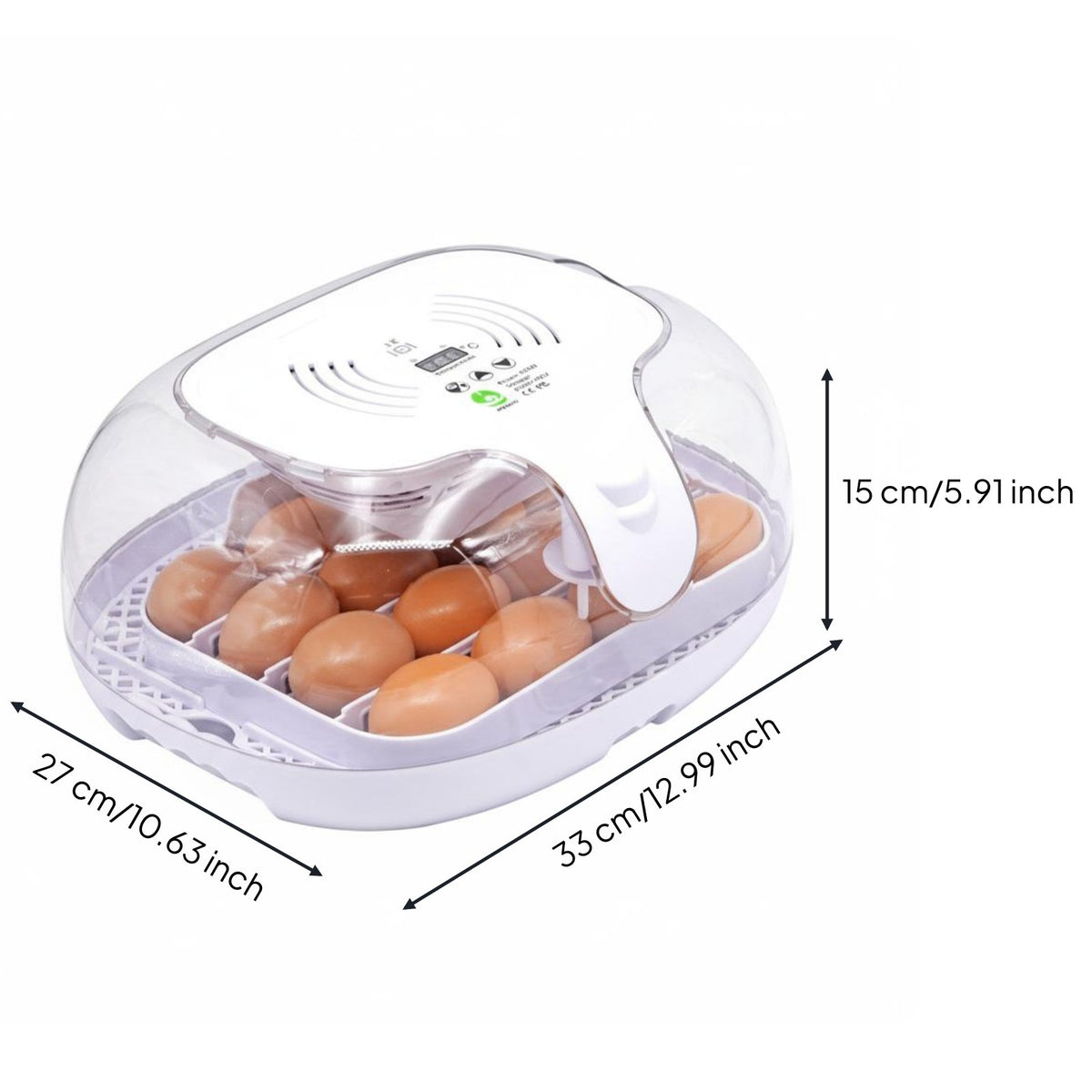 Intelligent Temperature Control Automatic Egg Incubator 360° Air Circulation Intelligent Egg Hatching Machine for Beginners, Small Farm