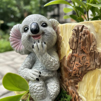 Koala Planter Resin Tree Trunk Planter Open Top for Garden