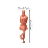 Unpainted Schoolgirl Figure Blank Miniature with Long Hair Standing Compact for Hobbyists, Collectors