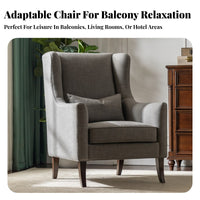 2 Pieces Matching Footrest Upholstered Armchair with Footstool Modern Elegant Design Living Room Furniture Textured Upholstery Lounge Chair long-lasting Frame for Hoteliers, Interior Designers, Homeowners, Hotel, Bedroom, Balcony, Office