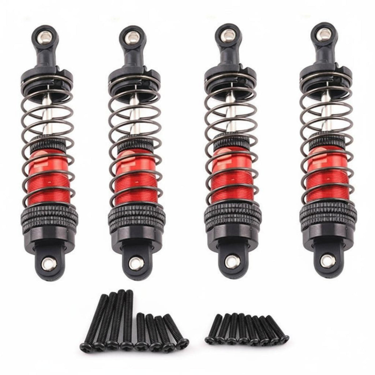 4 Pieces 81mm Metal Shock Absorb Smooth Damping Hydraulic RC Car Damper Adjustable Metal Damping System Shocks for Rough Terrain