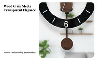 Pendulum Wall Clock Nordic Aesthetic Decorative Swinging Pendulum Clock Timekeeping Device Crystal Movement for Office