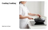 Flat Bottom Iron Wok Non-Stick Flat Bottom Wok Uncoated Stir Fry Pan Versatile Deep Frame Cooking Pot Even Heat Distribution