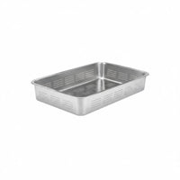 Fast Draining Stainless Steel Colander Long-Lasting Rectangular Drain Basket Heavy Duty Rectangular Vegetable Washing Basket Multipurpose for Restaurant, Catering