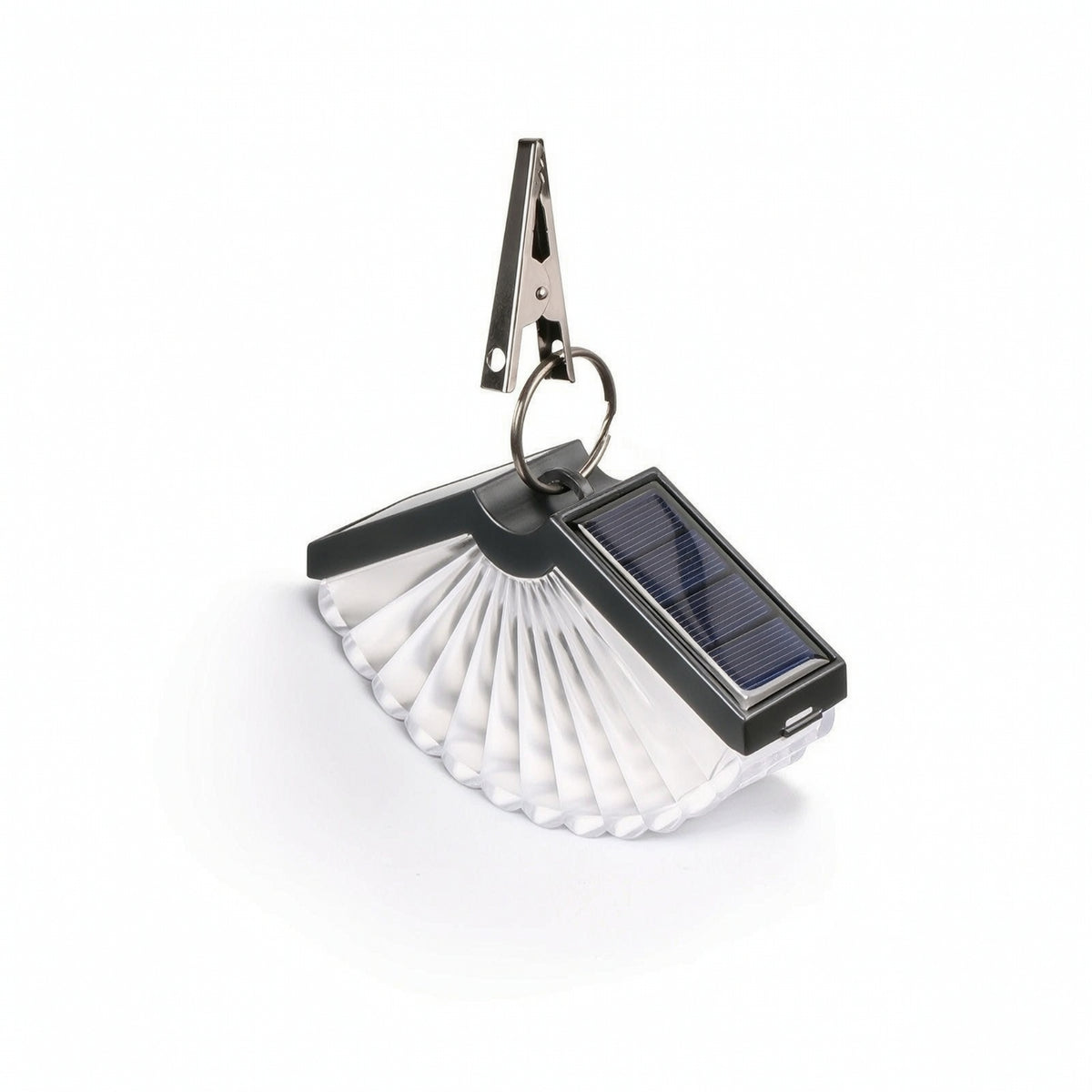 Fan-Shaped Solar Hanging Light Rechargeable Solar Lantern with Clip Energy-Saving Outdoor Fence Light Wireless for Balcony