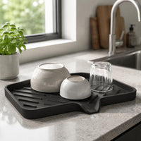 Silicone Draining Mat Drainage Notch Home Accessory Raised Rim