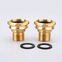 2 Pieces Leak-Leakproof Brass Garden Hose Adapter Hex-Shaped Garden Hose Adapter Threaded Female Connector Heavy Duty for Gardeners, Homeowners, Lawn Watering, Patio