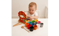 Hand-Eye Coordination Lion Feeding Fine Dexterity Skill Toy Early Education Montessori Color Sorting Set for Toddlers, Preschoolers, Kids 3+