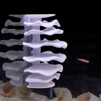 Fish Cave with Suction Cups Wave-Like Aquarium Hiding Ornament White Fish Cave with Suction Cup for Aquarists, Freshwater Aquariums