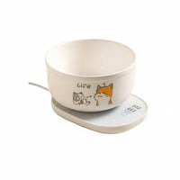 Easy to Clean Ceramic Cat Water Bowl Auto Shut-Deactivate Heated Pet Bowl Detachable Design Constant Temperature Pet Feeder Silent Operation for Winter