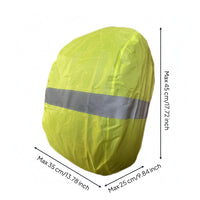 Silver Strip Reflective Backpack Rain Cover Yellow-Green Student Backpack Cover Fitted School Gear Stitched Seams for Students