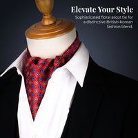Floral Print Polyester Neckerchief for Formal Events, Unisex Ascot Scarf with Woven Construction, Winter Casual Accessory for Parties and Building