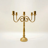 Ornate Candelabra Shiny Retro Candelabrum Pedestal Candle Holder with Arms Polished for Photographers, Weddings, Mantel