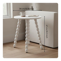 Round Bobbin Leg Table Compact Design Bobbin Leg Accent Table Multifunctional Vintage Design Nightstand for Bedroom
