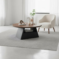 2 Pieces Minimalist Aesthetic Nesting Coffee Table Set Space Saving Accent Furniture Sturdy and Long-Lasting Household Furnishing Polished Rounded Edges for Apartment Dwellers, Design Enthusiasts, Homeowners