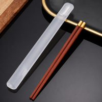 Chopsticks, For Bento, My Chopsticks, Case, Easy to Clean, Adult, 24cm, Side Open, Semi-transparent, White