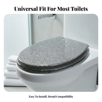 Easy to Install Universal Toilet Lid Quiet Operation Resin Toilet Seat Comfortable Bathroom Fixture Non-Yellowing for Homeowners, DIY Enthusiasts, Adults, Restroom, Home, Hotel